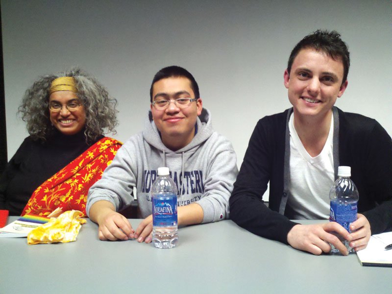 From left: Yasmin Nair, Jesus Palafox and Owen Daniel-McCarter. Photo by Carrie Maxwell
